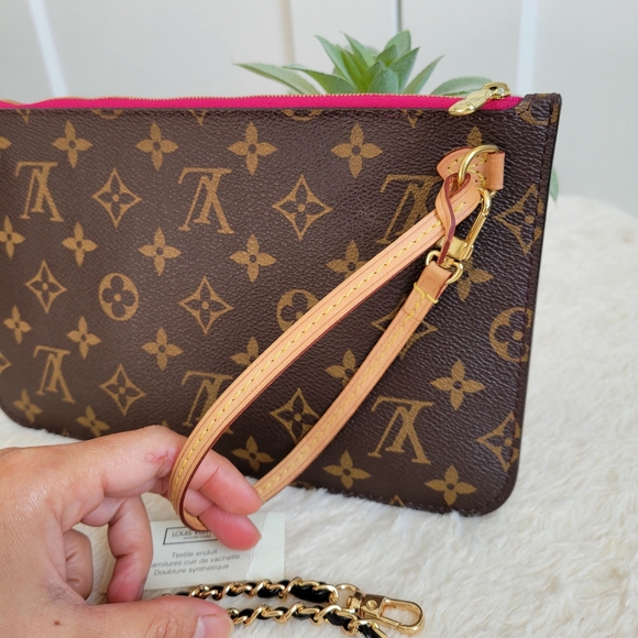 💕 LOUIS VUITTON Neverfull Monogram "PEONY" Mm/Gm Clutch/ Wristlet/Crossbody - Picture 2 of 16